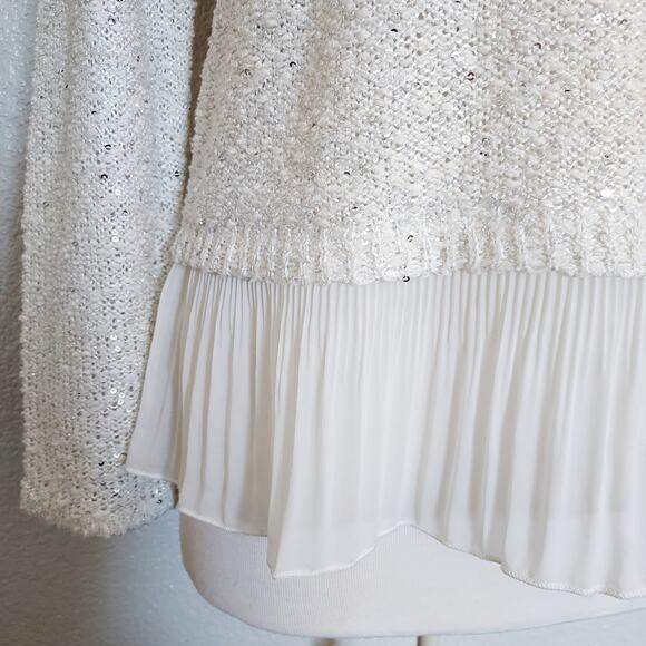 Alfani Cream Sweater w/Sequins Size MP - Picture 4 of 10